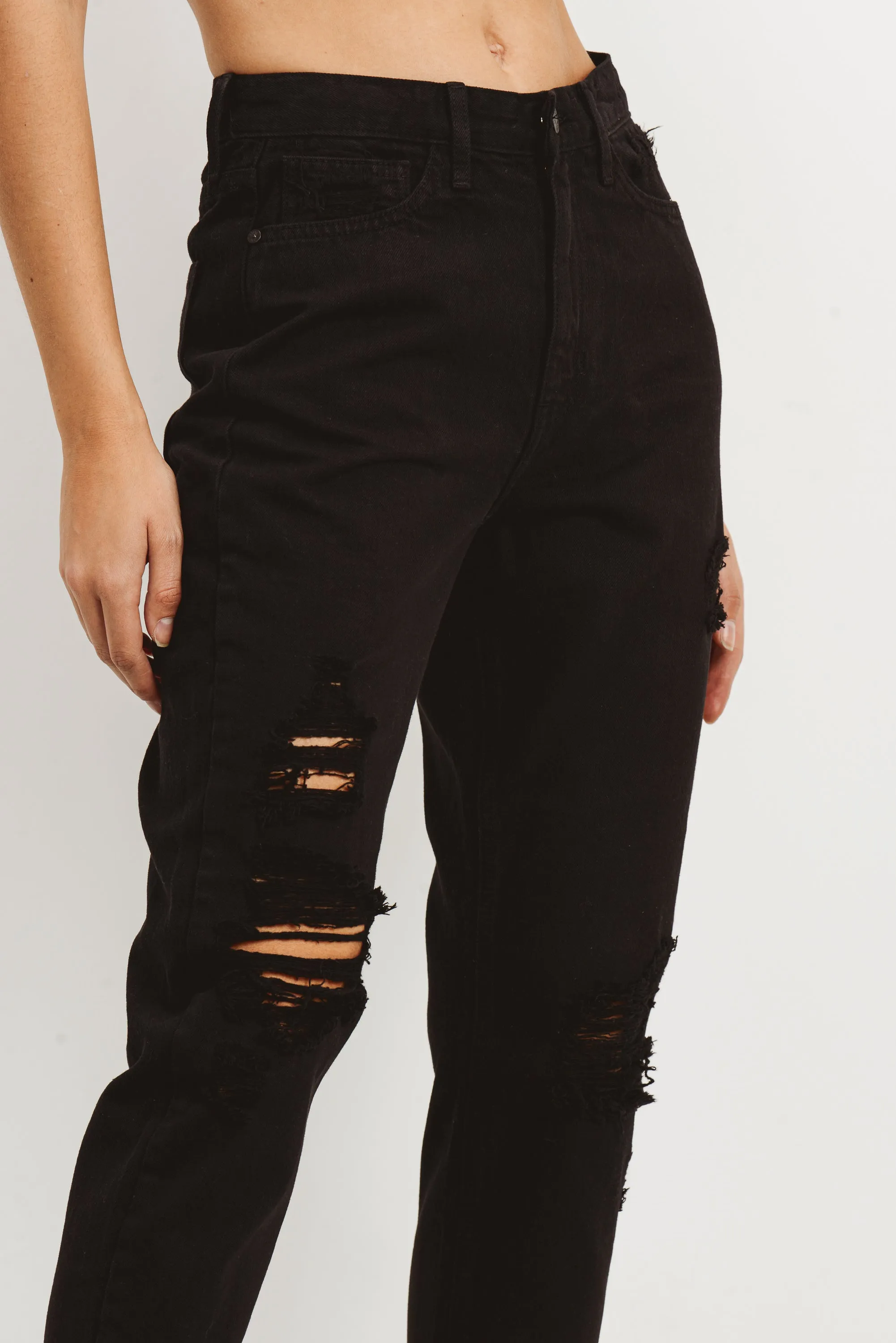 Denim Distressed Mom Jean
