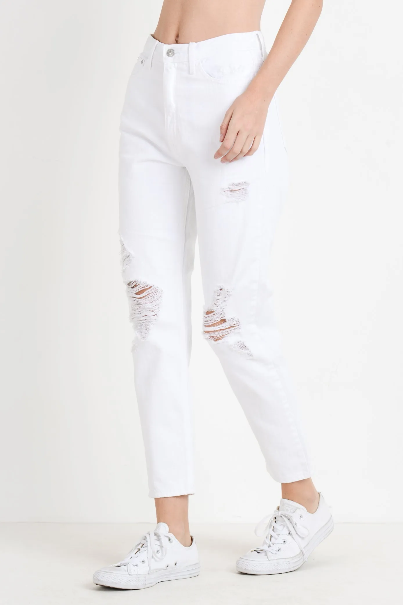 Denim Distressed Mom Jean
