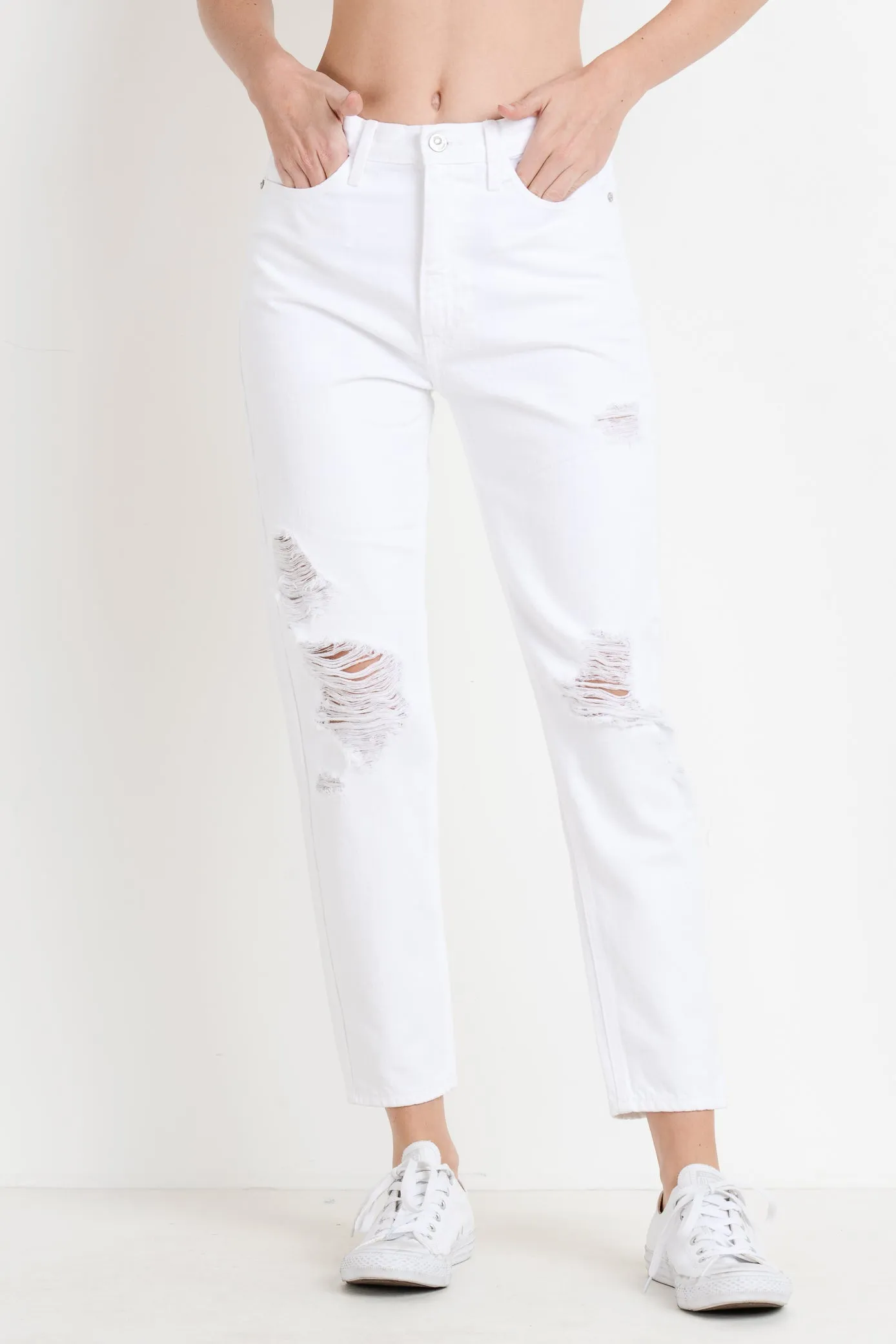 Denim Distressed Mom Jean