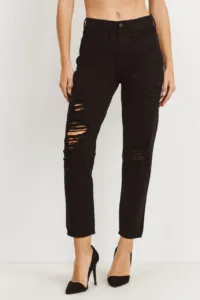 Denim Distressed Mom Jean