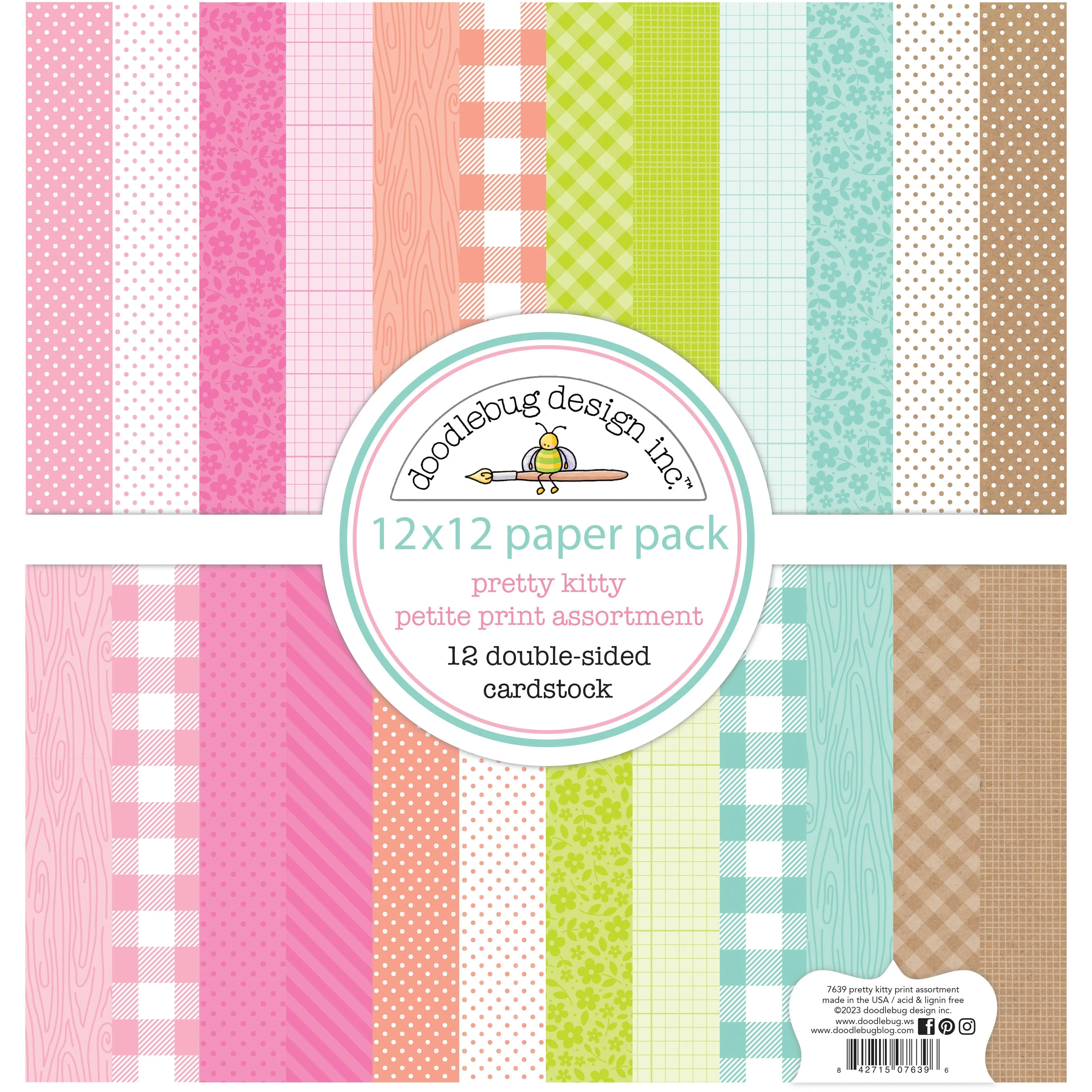 Doodlebug - Pretty Kitty - 12x12 Petite Prints Assorted Pack / 7639