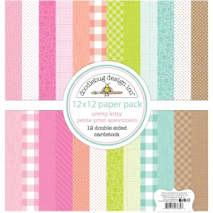 Doodlebug - Pretty Kitty - 12x12 Petite Prints Assorted Pack / 7639