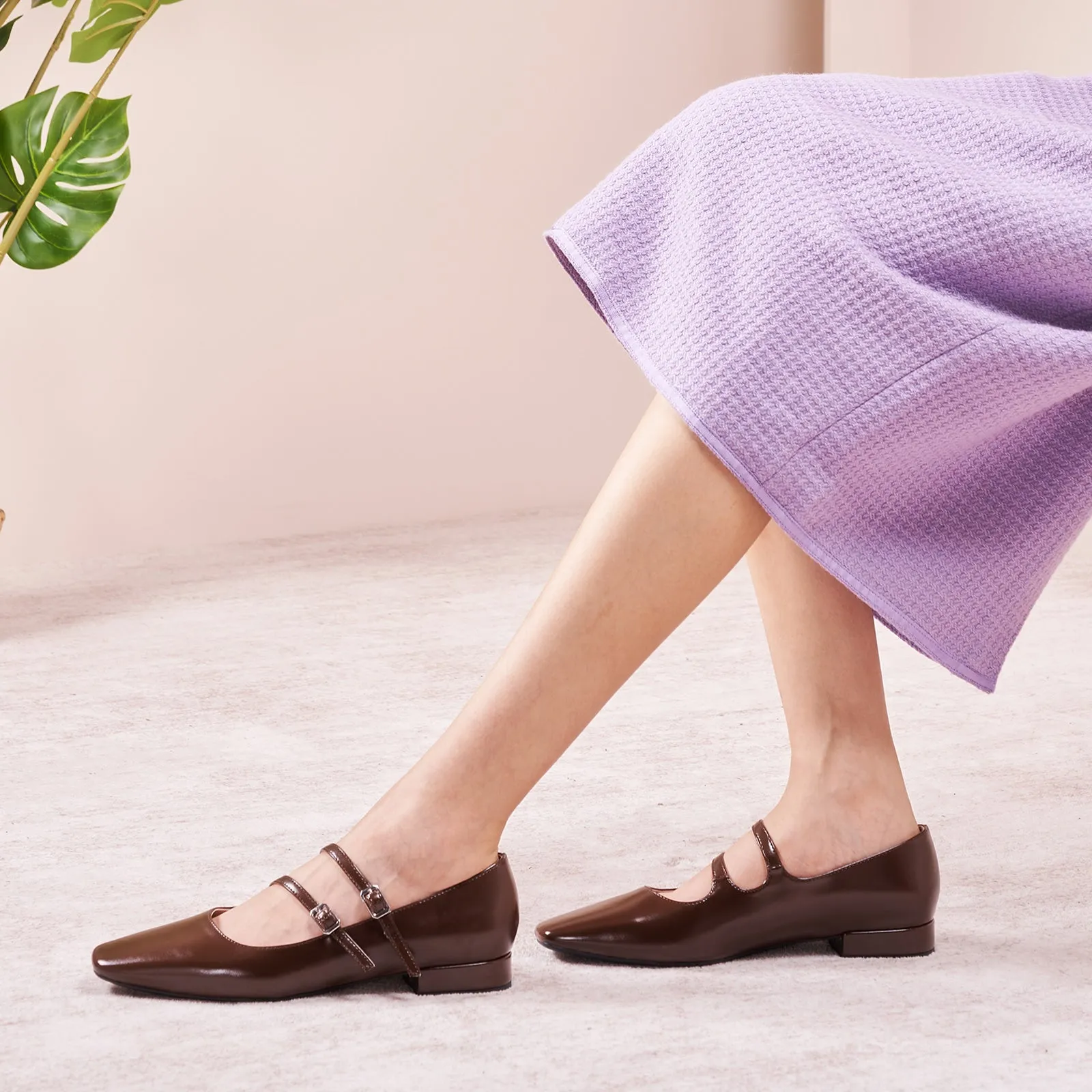 Double-Straps Block Heel Mary Jane (Alyssa A）
