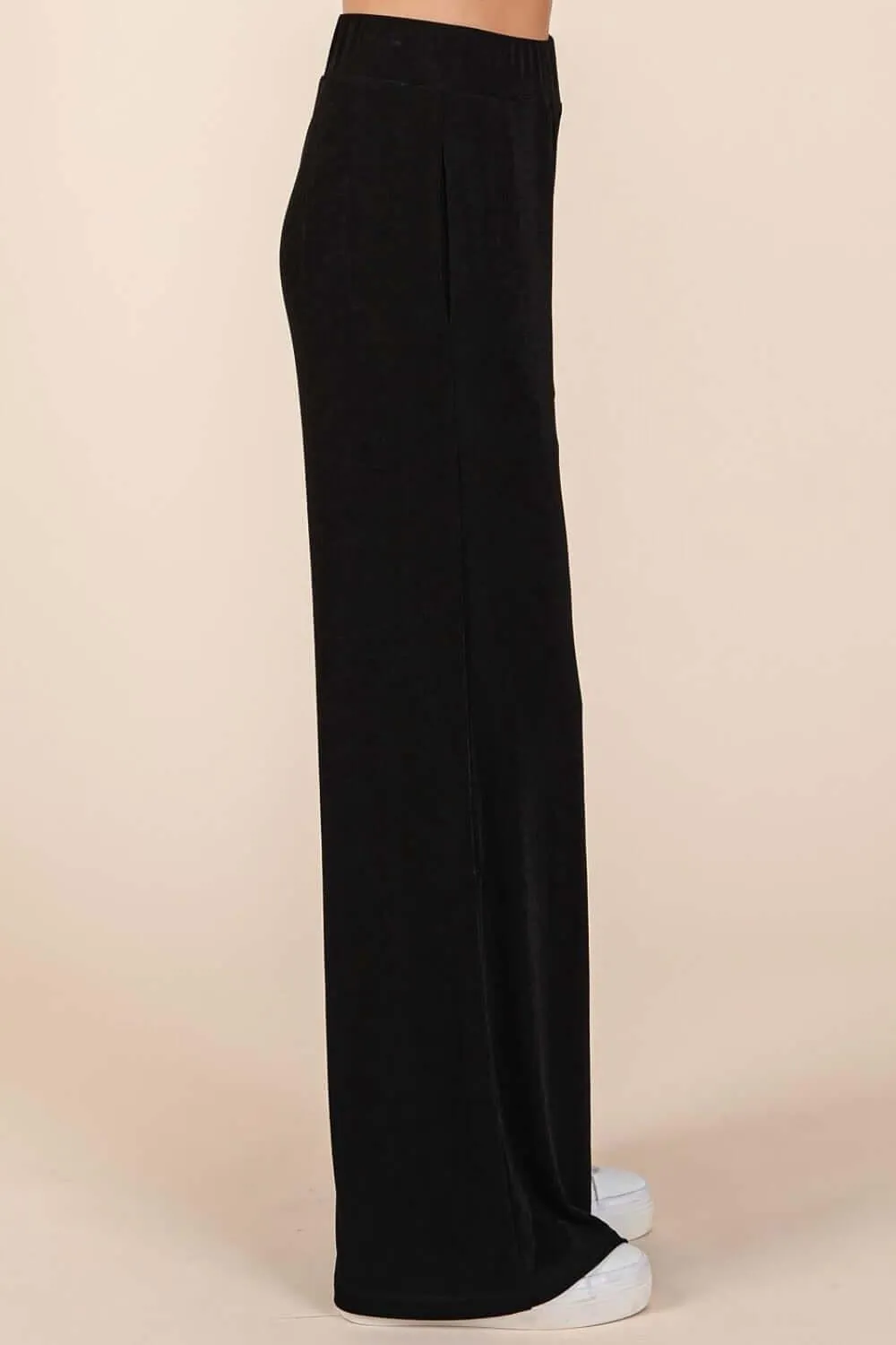 Elastic Waist Pants with Side Pockets – Versatile