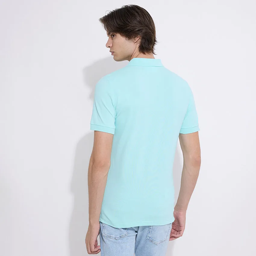 Embro Badge Slim Polo - Blue