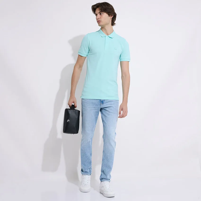 Embro Badge Slim Polo - Blue