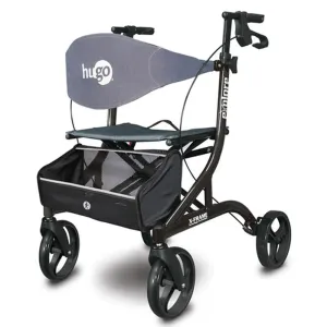 Explore Side-Fold Rollator Rolling Walker with Seat, Backrest and Folding Basket, Pearl Black - 1 Each