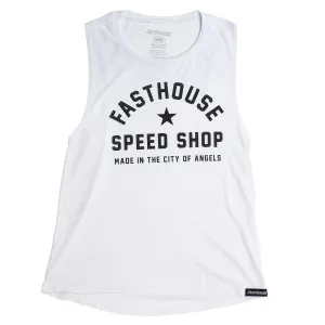 Fast Life Womens Muscle Tank - White