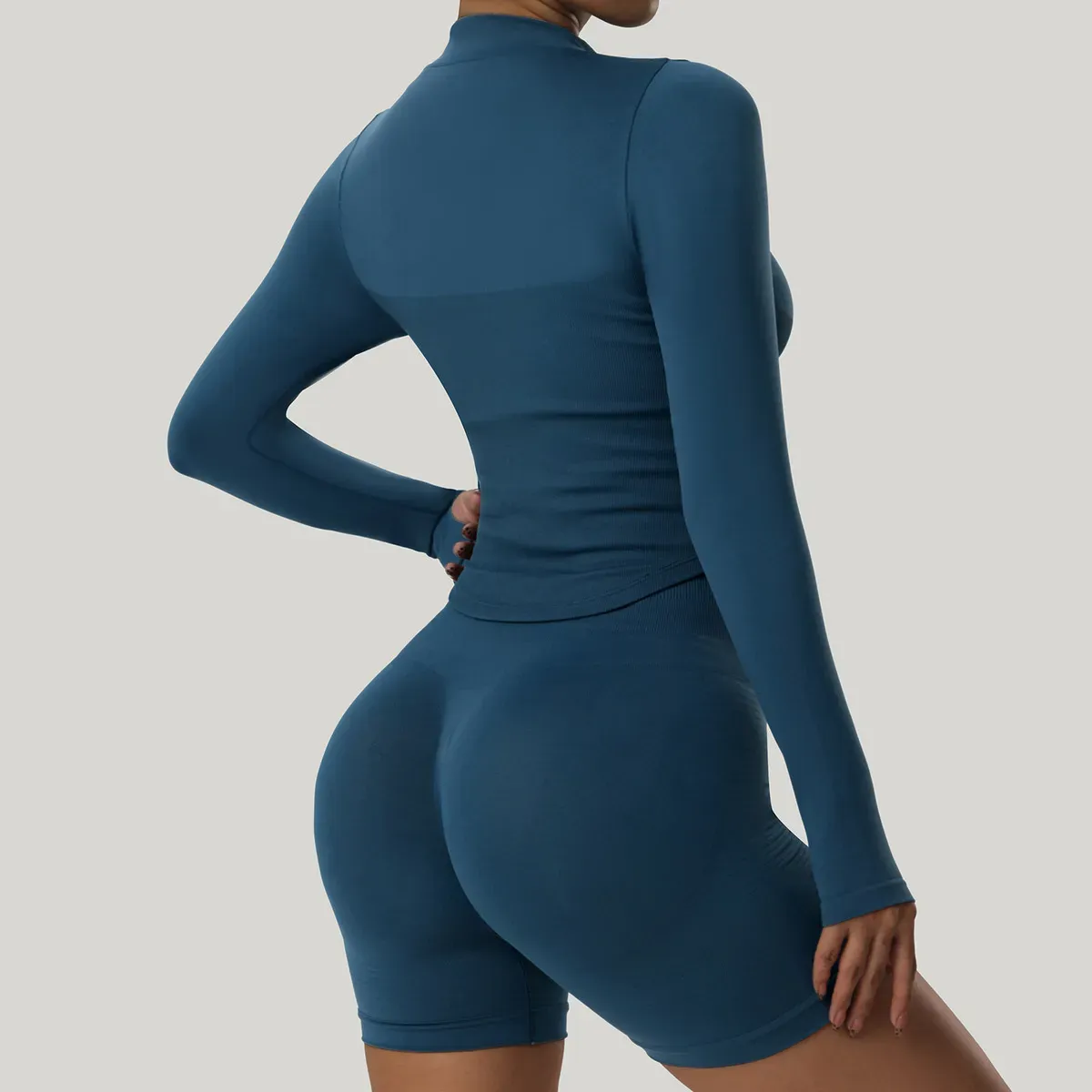 Gala Long Sleeve Zip-Up Contour Top