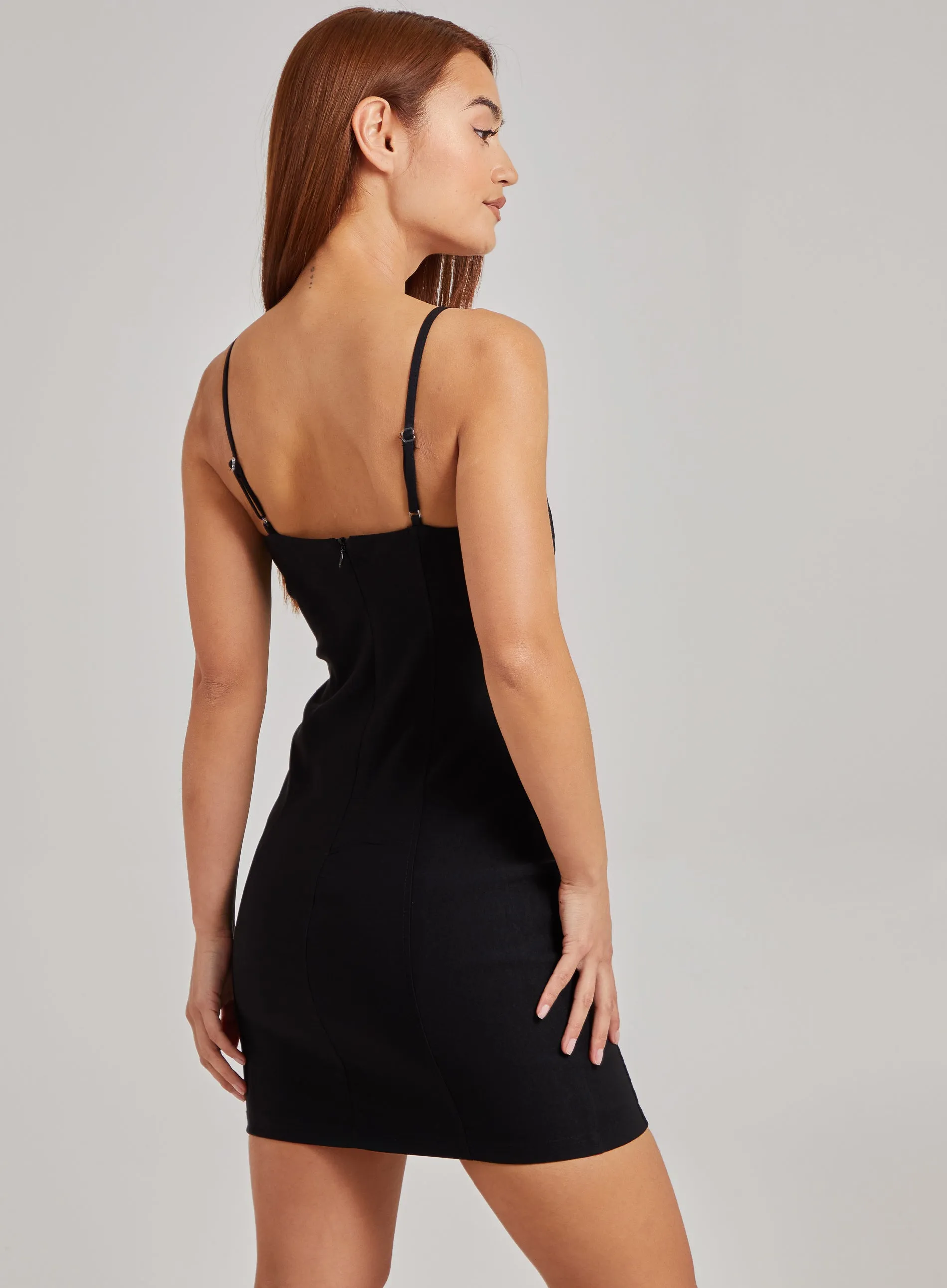 Gathered Bengaline Bodycon Dress