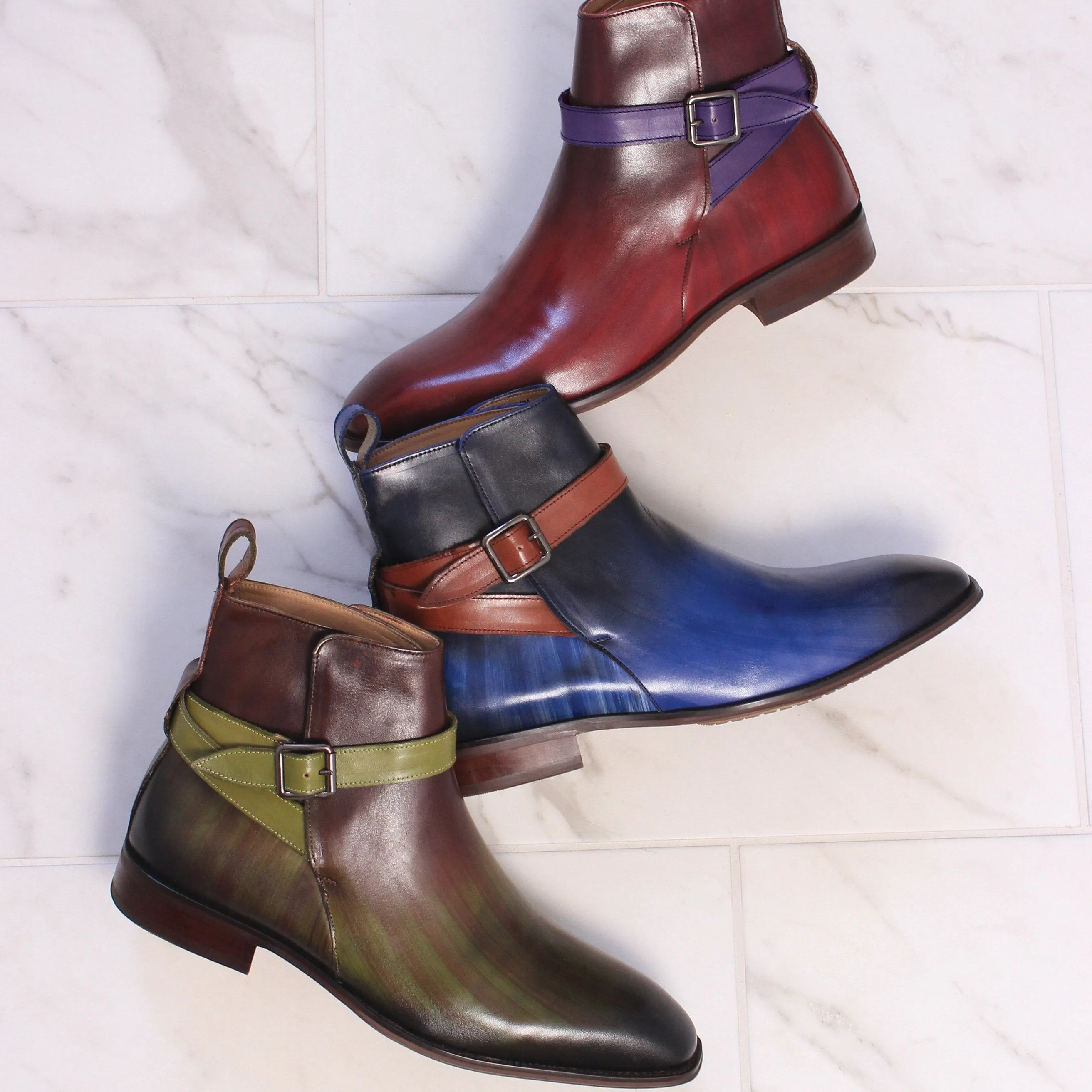 Giovanni Rustic Patina Leather Jodhpur Boots
