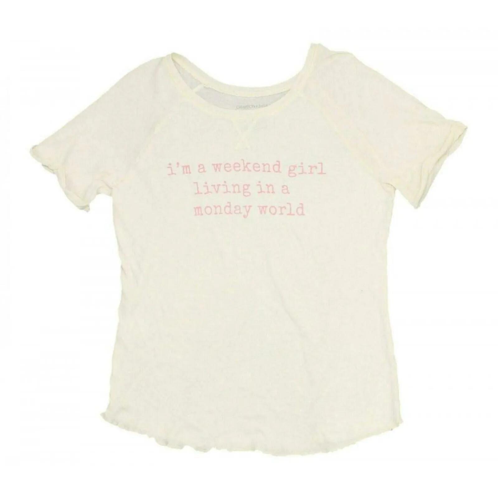 Grayson Threads Women's WEEKEND GIRL Lettuce Edge Roll Sleeve Graphic T-Shirt