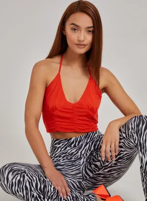 Halterneck Cross Over Mesh Bralette