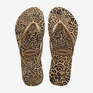 Havaianas Slim Animals Sand Gold Leopard