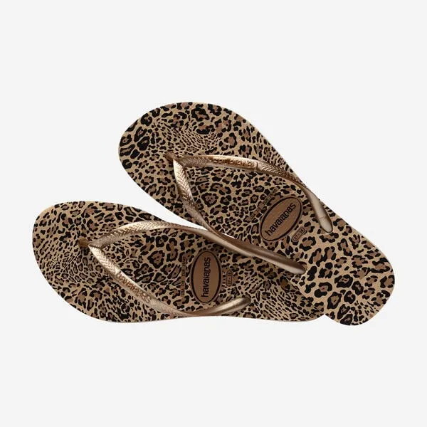 Havaianas Slim Animals Sand Gold Leopard