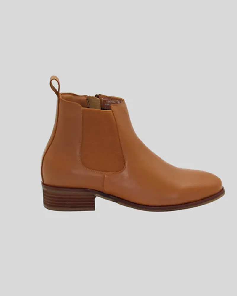 Human Shoes Swim Tan Leather Ankle Boots