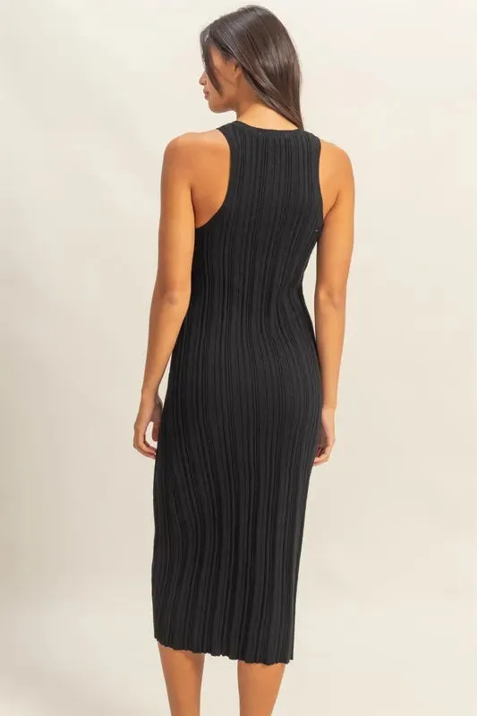 HYFVE Round Neck Bodycon Ribbed Knit Dress