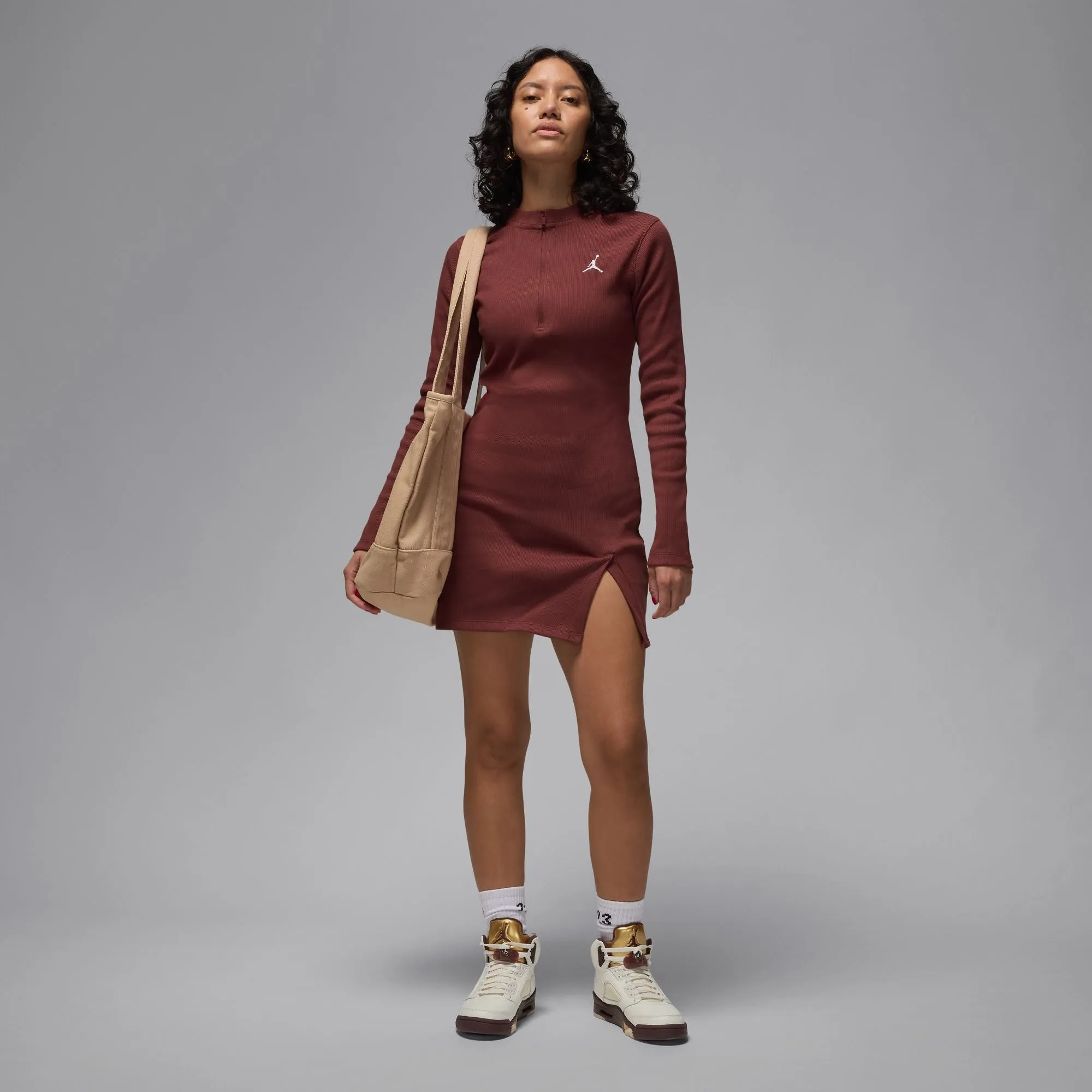 Jordan Women's 1/2-Zip Long-Sleeve Knit Dress