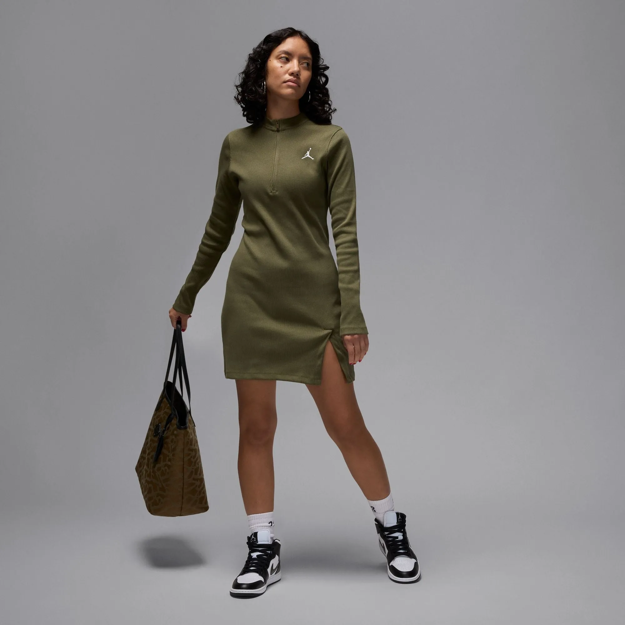 Jordan Women's 1/2-Zip Long-Sleeve Knit Dress