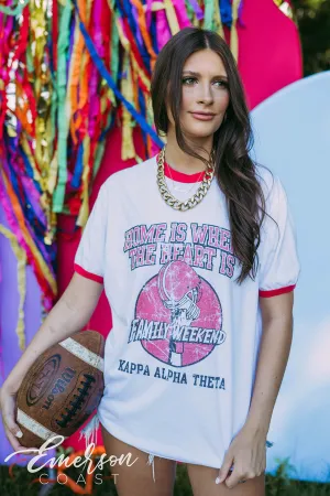 Kappa Alpha Theta Family Weekend Football Ringer Tee