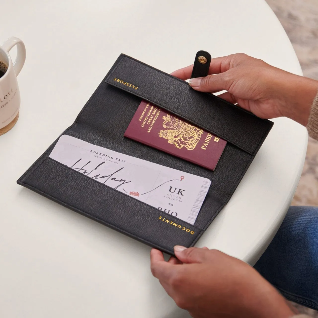 Katie Loxton Black Travel Wallet - Explore Dream Discover