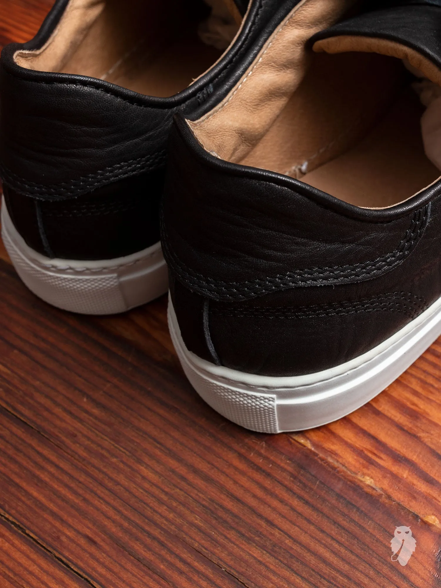 Leather Low-Top Sneaker in Black