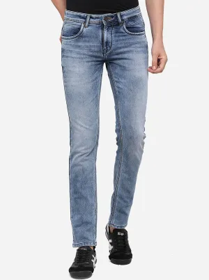 Light Blue Washed Slim Fit Jeans | Greenfibre