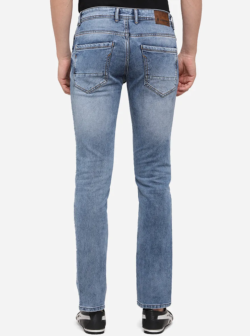 Light Blue Washed Slim Fit Jeans | Greenfibre