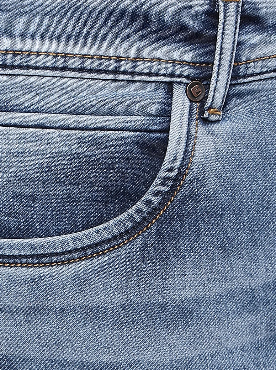 Light Blue Washed Slim Fit Jeans | Greenfibre