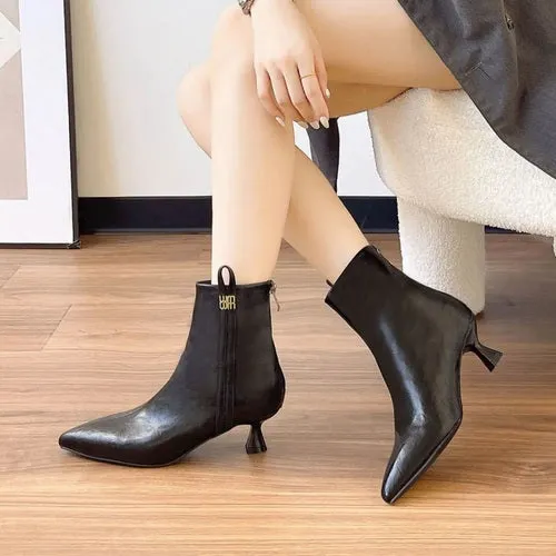 'Lola' Kitten Heels Ankle Boots