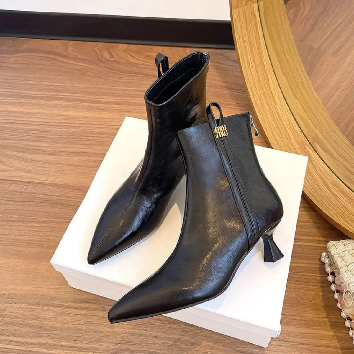 'Lola' Kitten Heels Ankle Boots