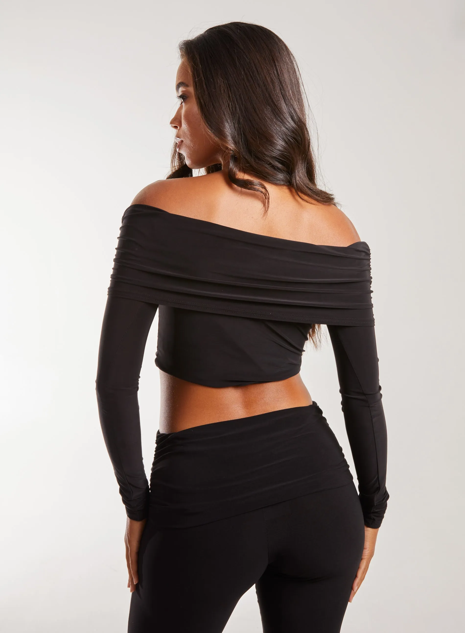 Long Sleeve Slinky Bardot Top