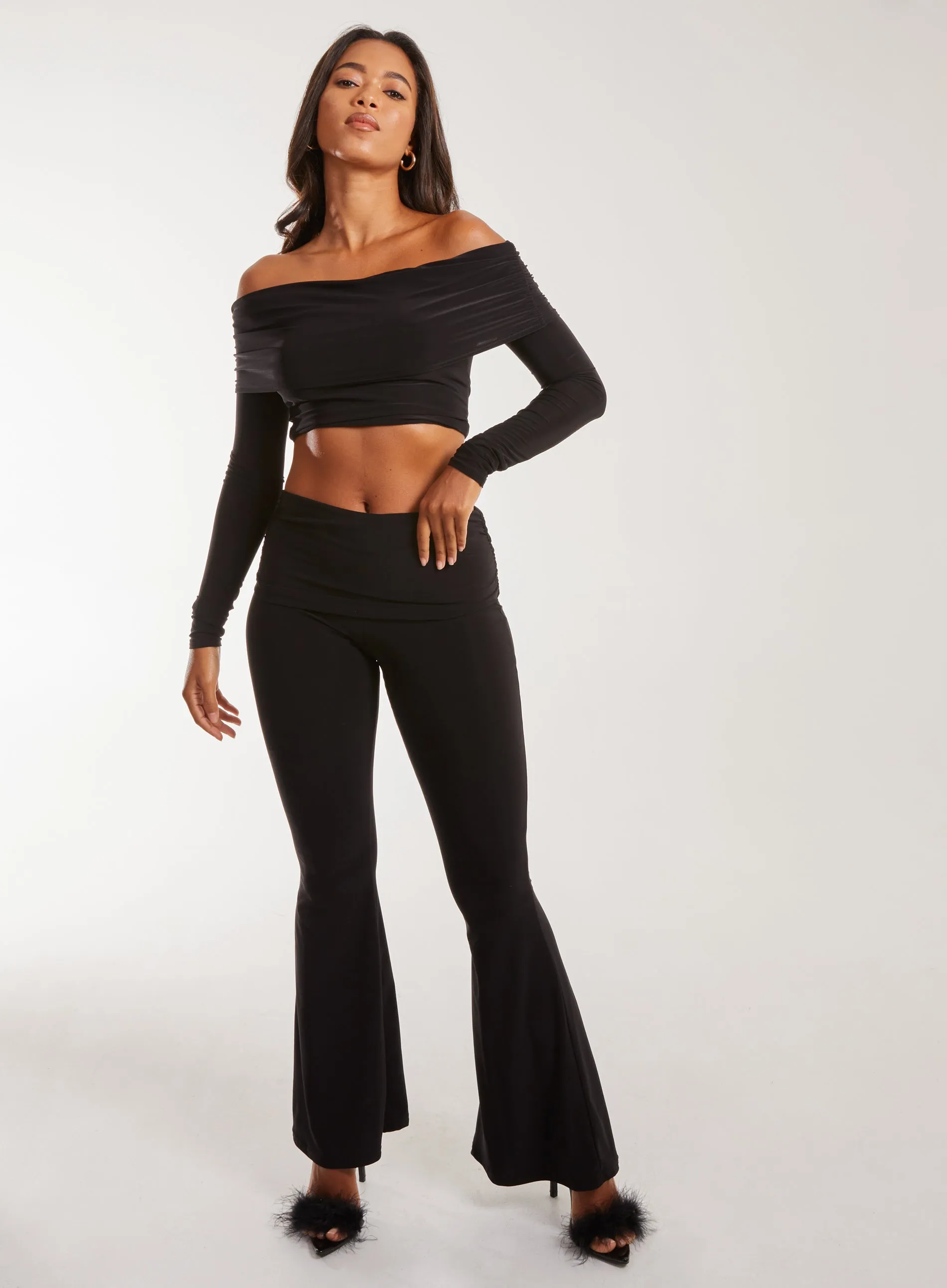 Long Sleeve Slinky Bardot Top
