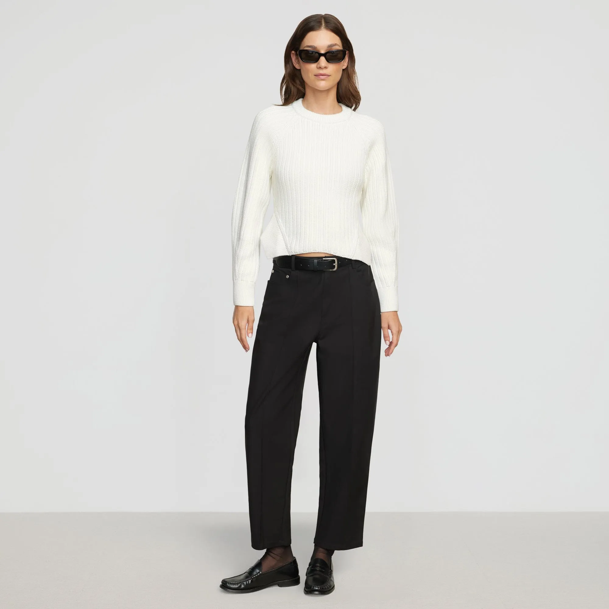 Lucy Pintuck Barrel-Leg Pant