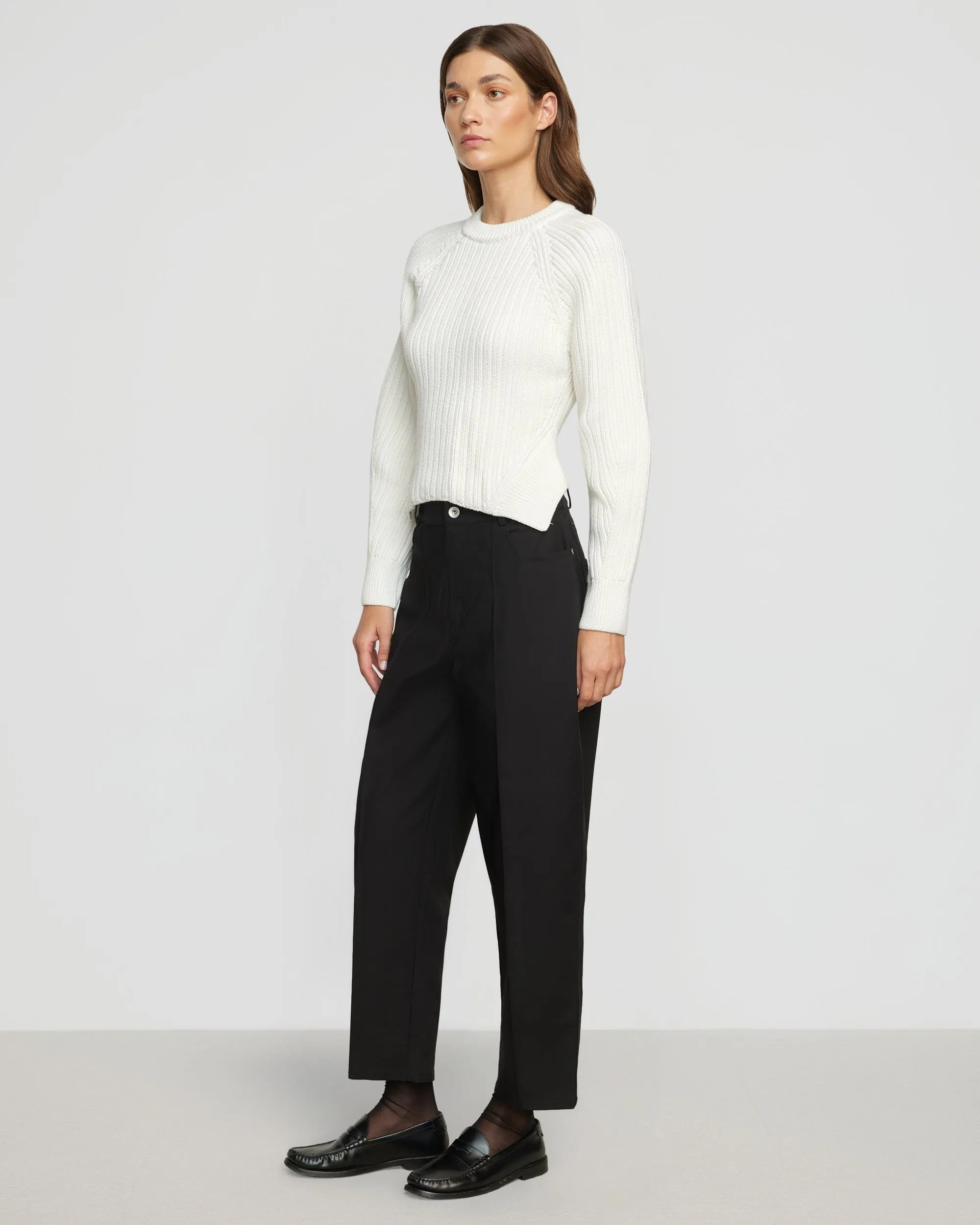 Lucy Pintuck Barrel-Leg Pant