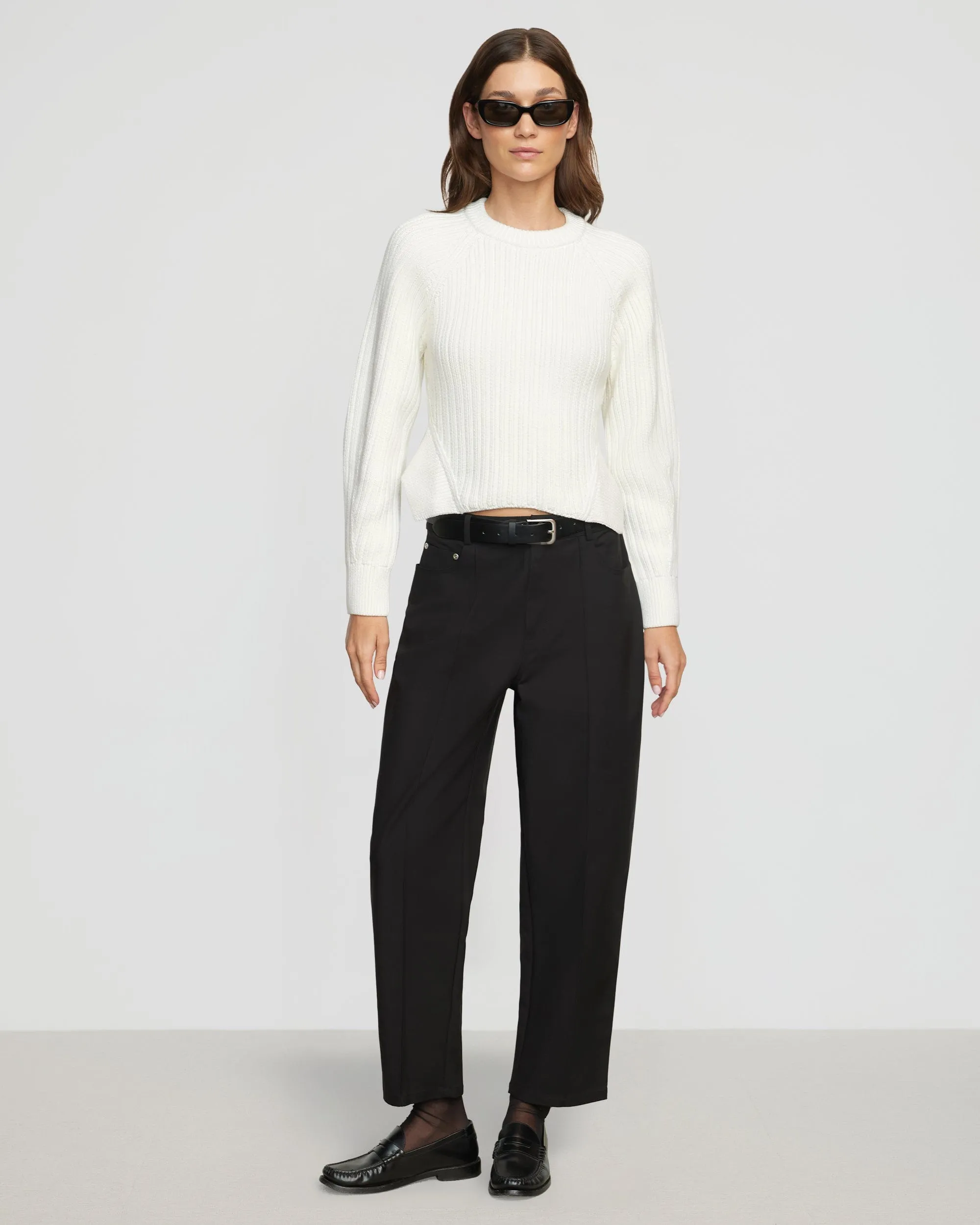 Lucy Pintuck Barrel-Leg Pant