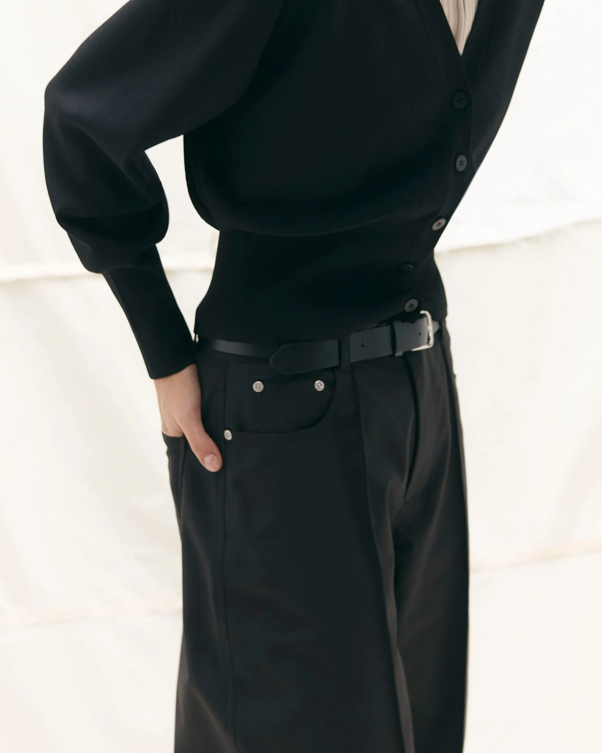 Lucy Pintuck Barrel-Leg Pant