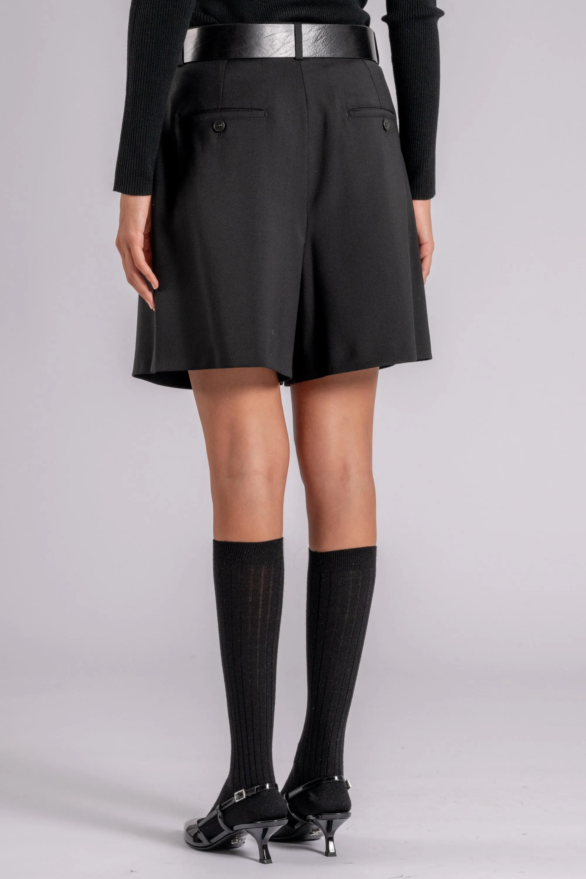 Max Mara Weekend Bermuda 100% Lana Vergine Nero