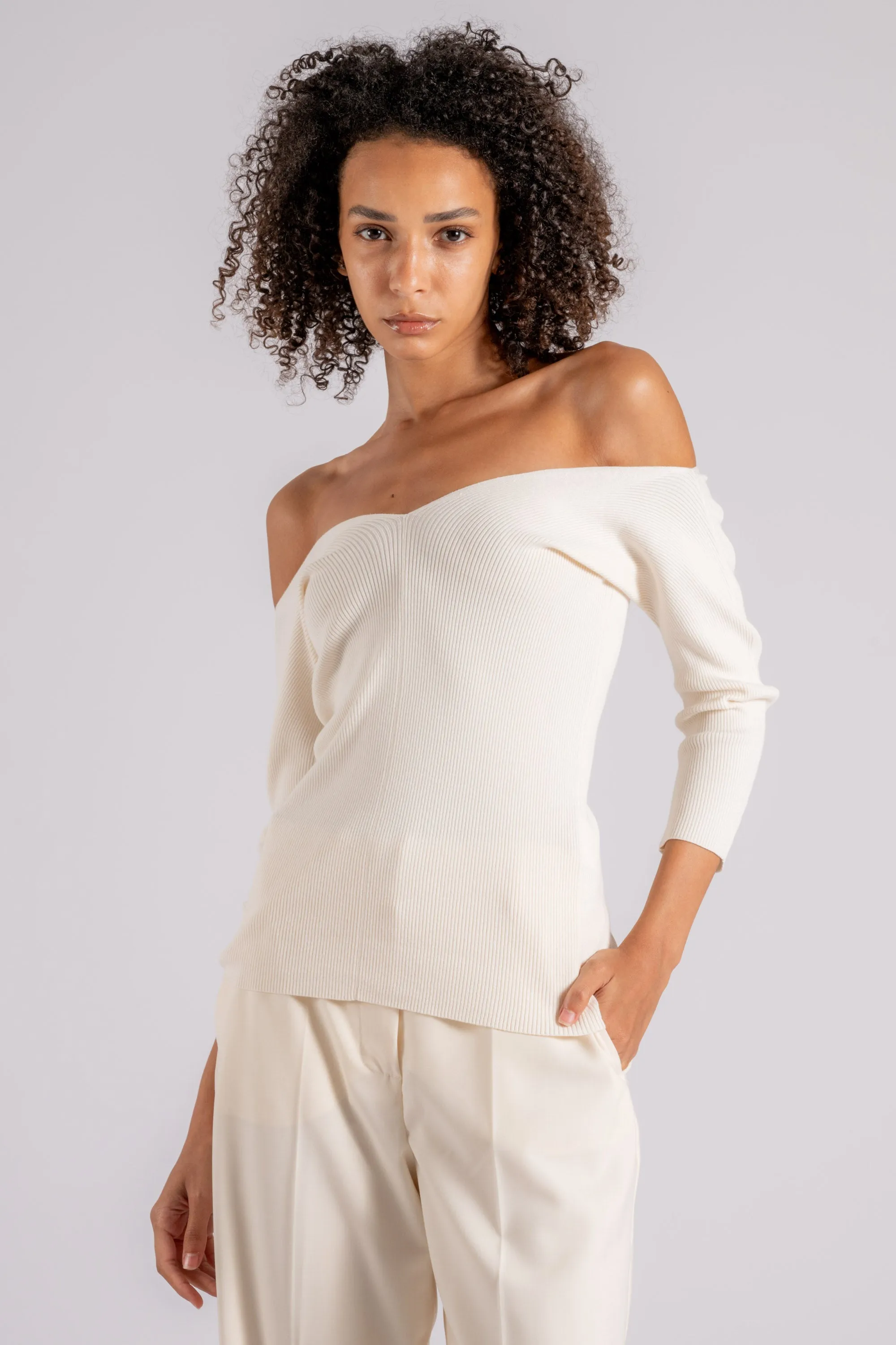Max Mara Weekend Maglia Beige in Viscosa/Poliestere