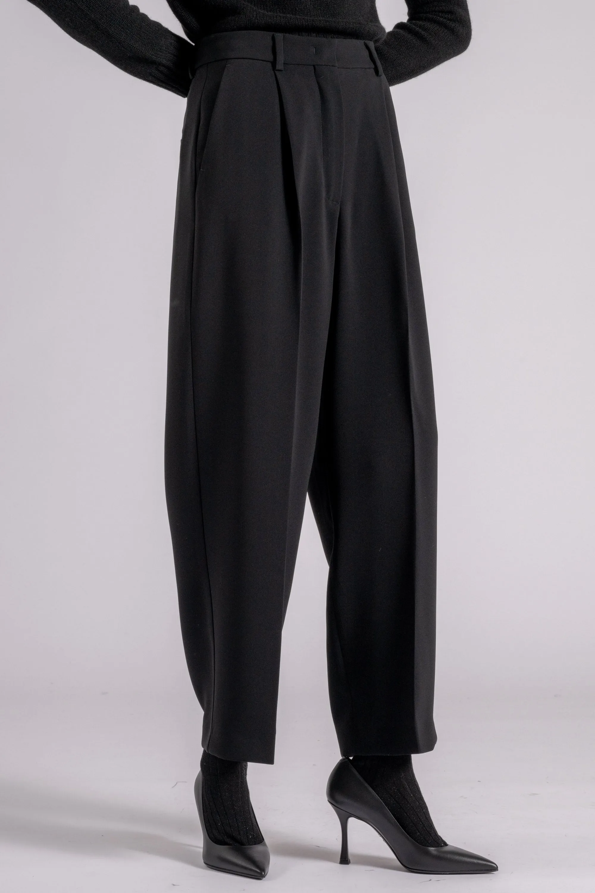 Max Mara Weekend Pantalone Nero Triacetato/Poliestere
