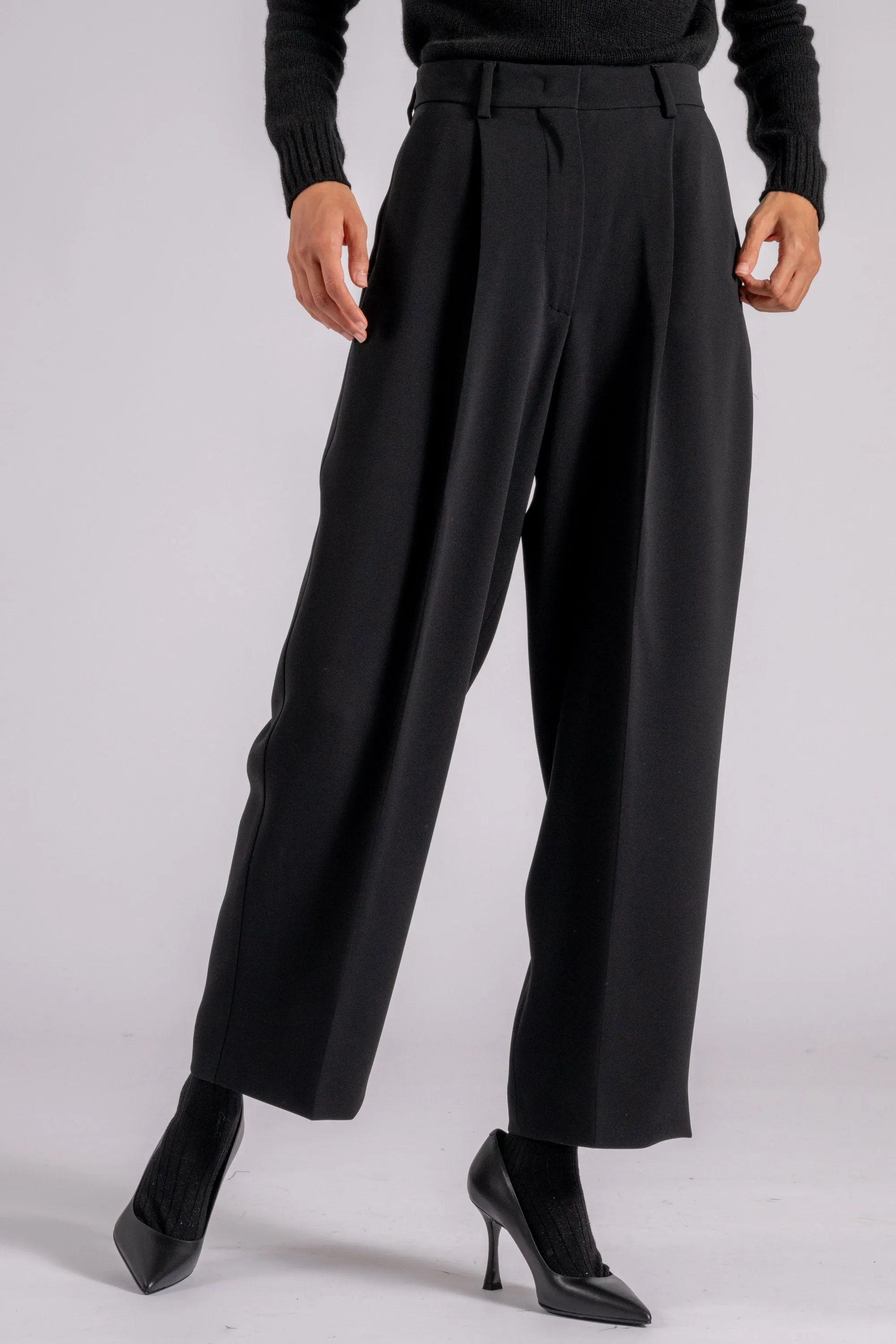 Max Mara Weekend Pantalone Nero Triacetato/Poliestere