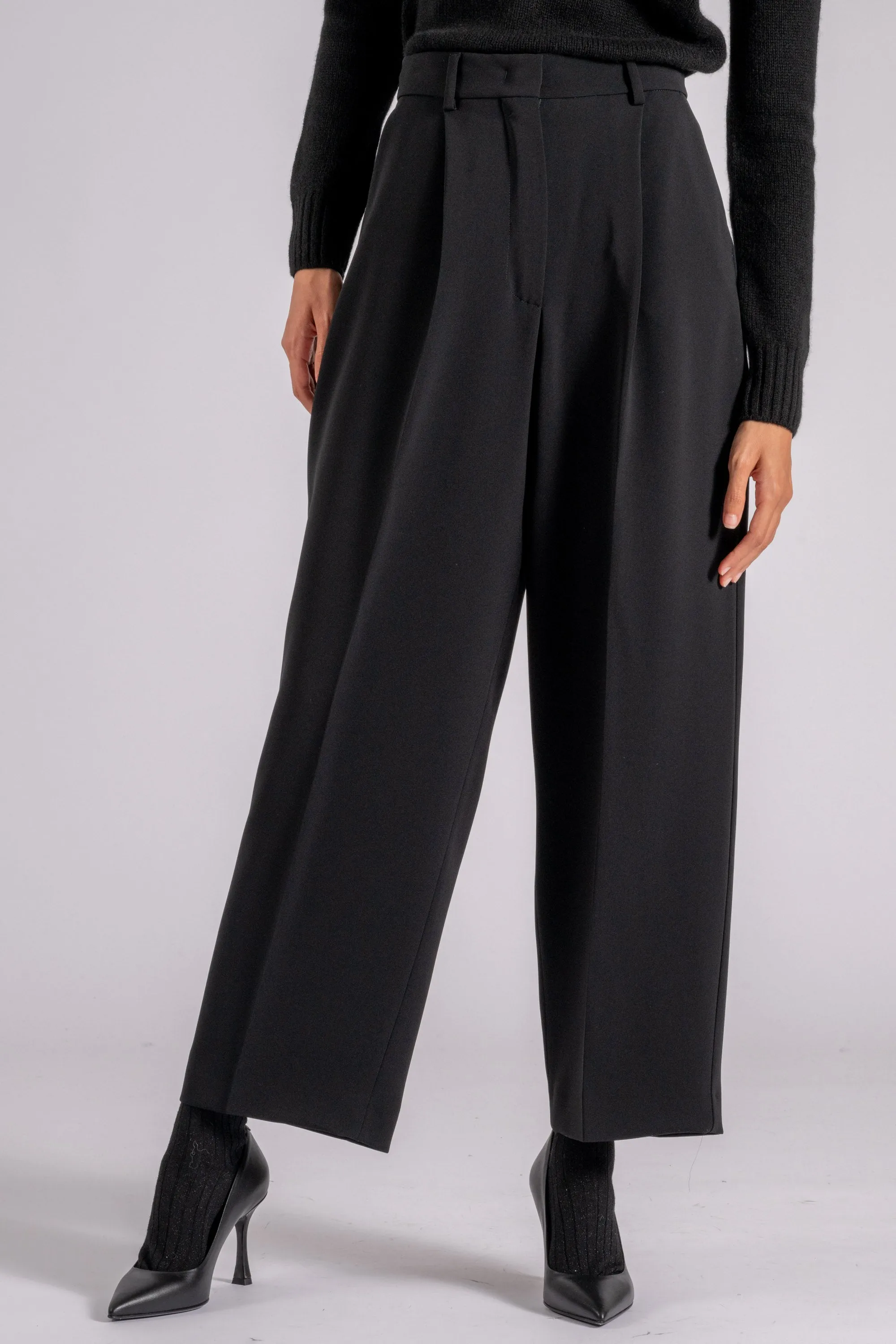 Max Mara Weekend Pantalone Nero Triacetato/Poliestere