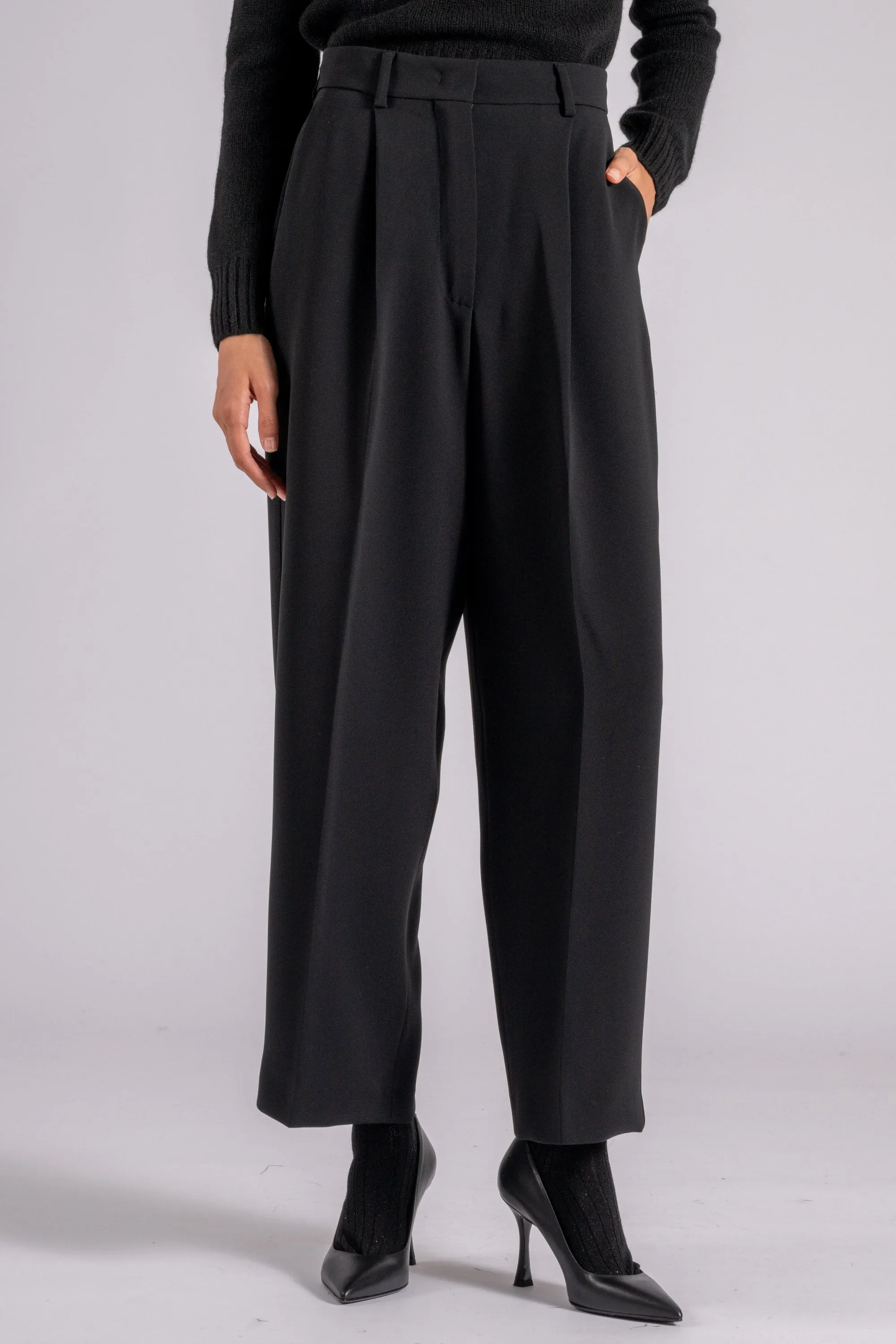 Max Mara Weekend Pantalone Nero Triacetato/Poliestere