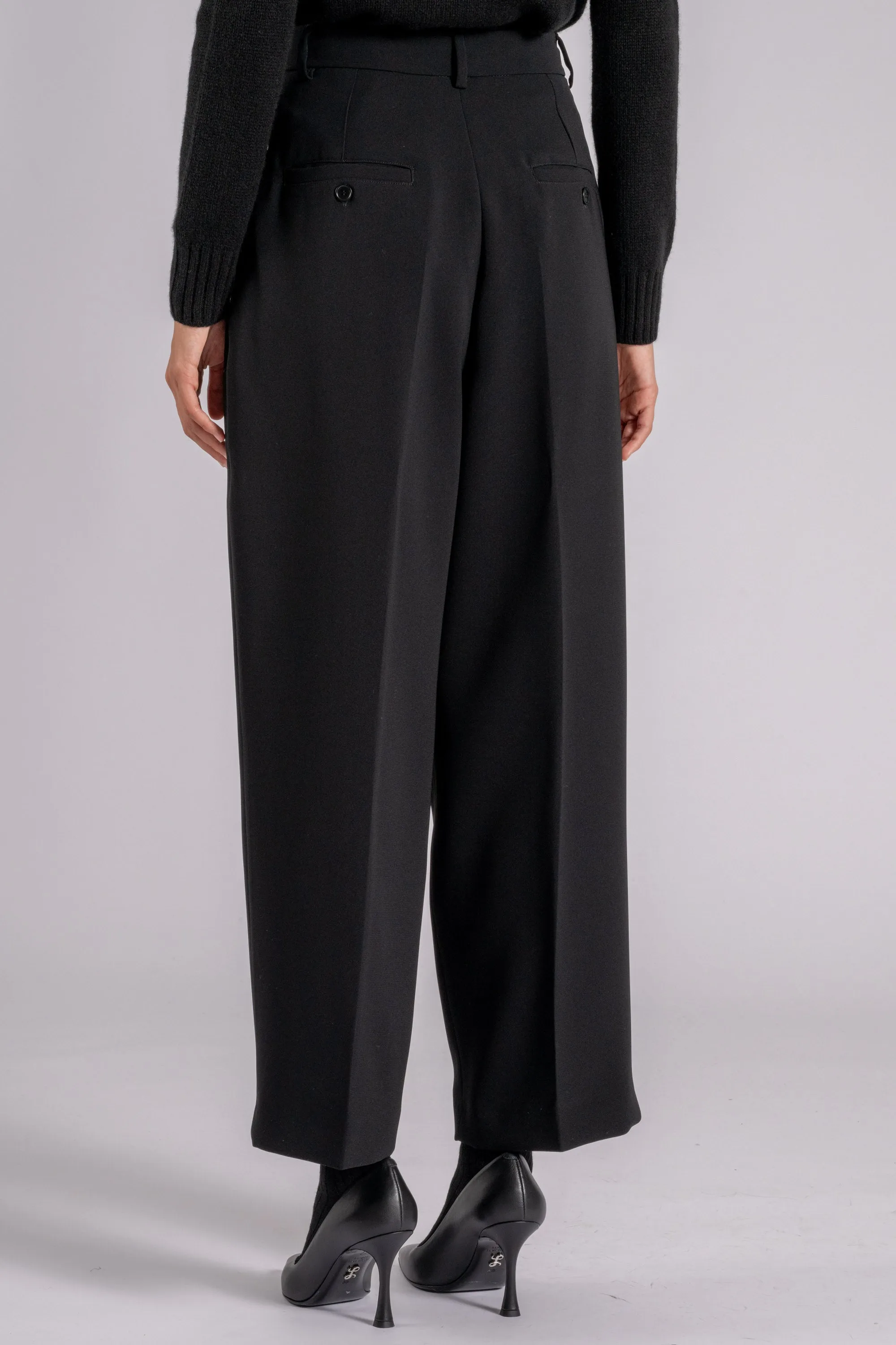 Max Mara Weekend Pantalone Nero Triacetato/Poliestere