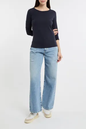 Max Mara Weekend T-Shirt 34 Blu in Cotone/Elastane