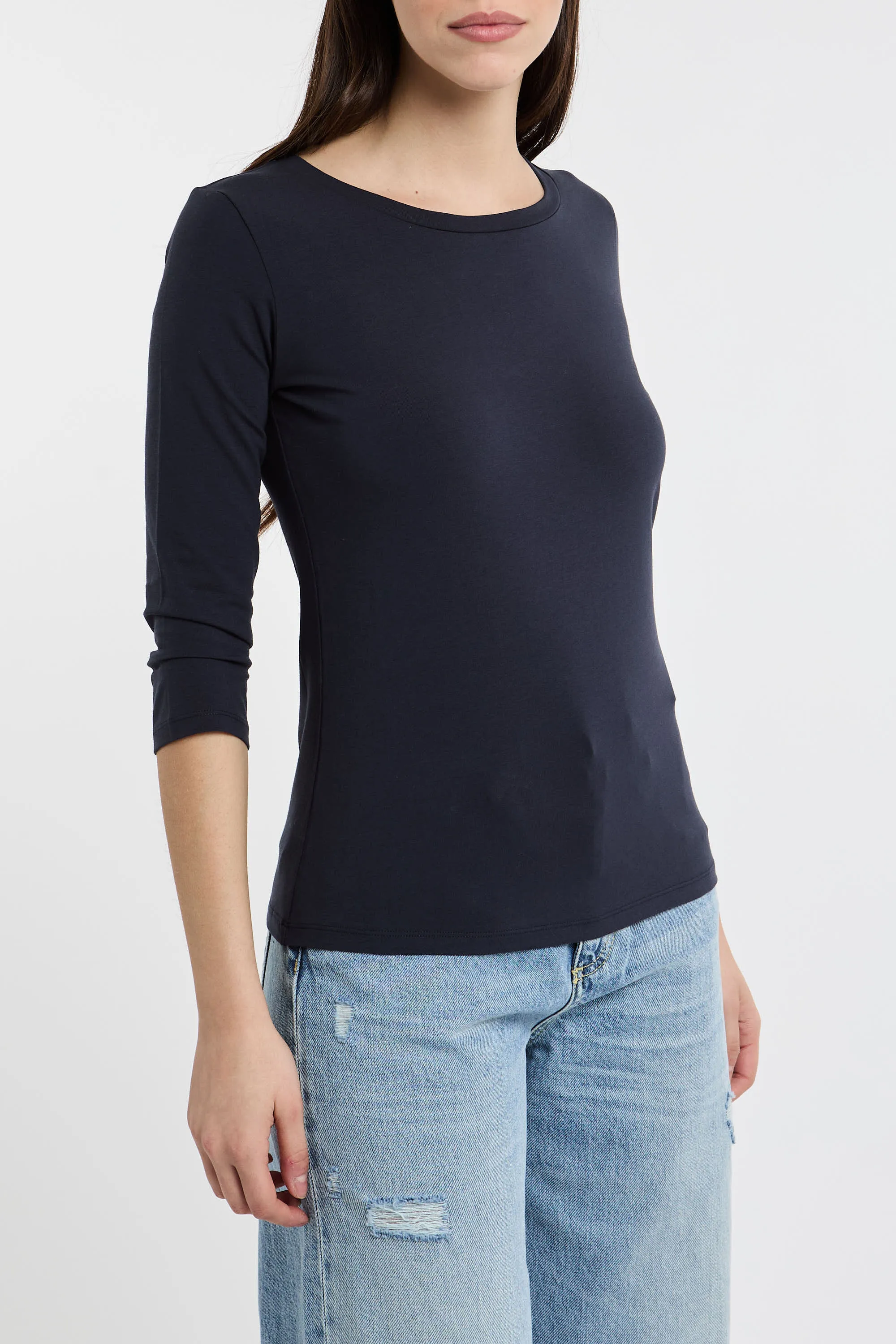 Max Mara Weekend T-Shirt 34 Blu in Cotone/Elastane