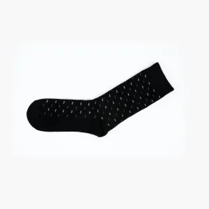 Men Black Pattern Premium Cotton Blend Mens Crew Socks 6-11 Comfort