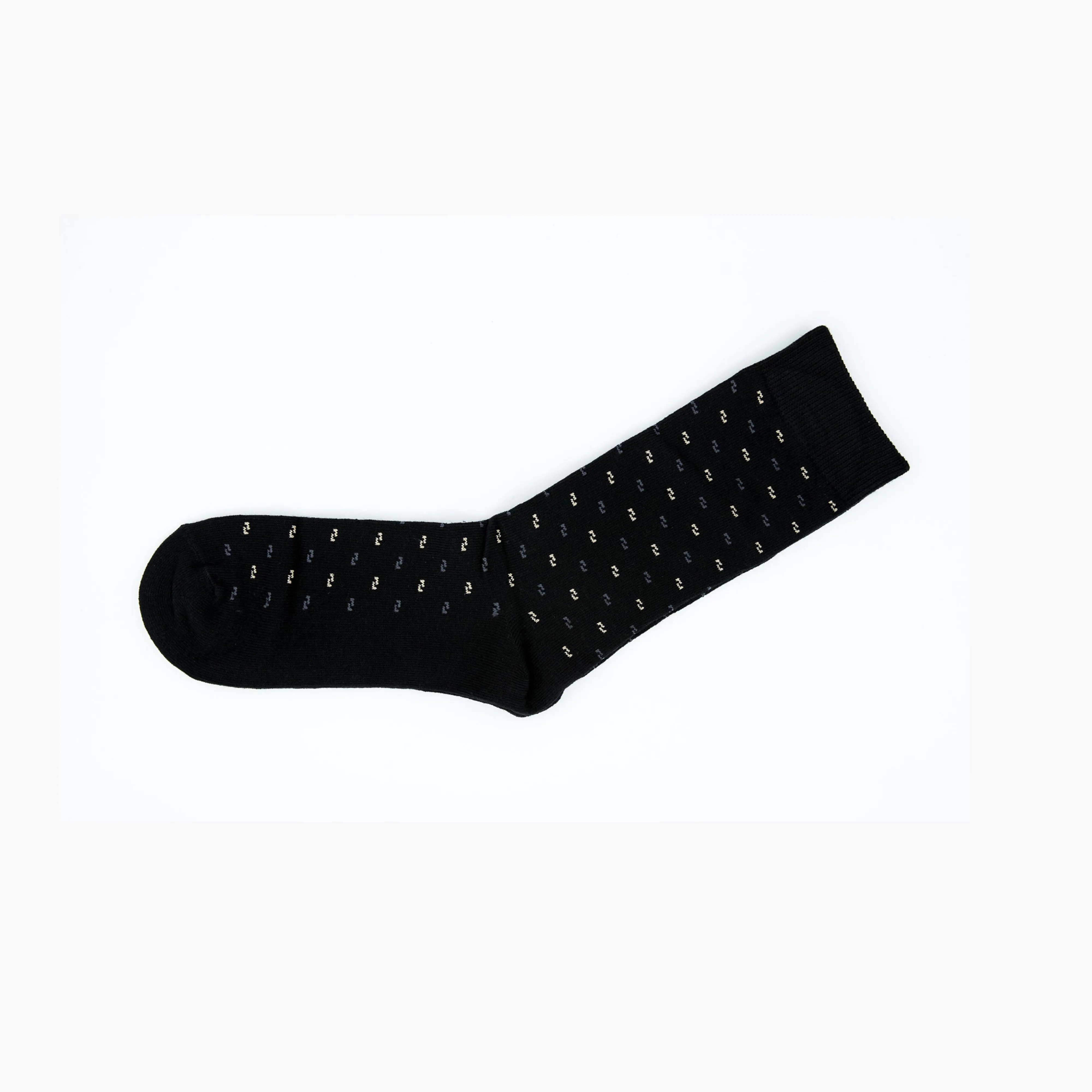 Men Black Pattern Premium Cotton Blend Mens Crew Socks 6-11 Comfort