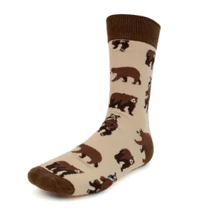 Men's Brown Bear Novelty Socks