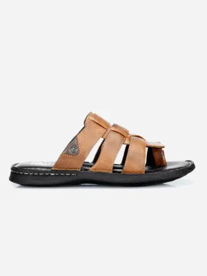 Men's Tan Slip On Comfort Sandal (ID4129)